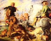 Wolf and Fox Hunt - 埃德温·亨利·兰德希尔爵士